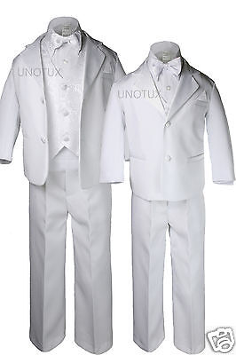 Baby & BOY Formal Tuxedo with Vest bow tie Dress Suits Sets WHITE New born - 20