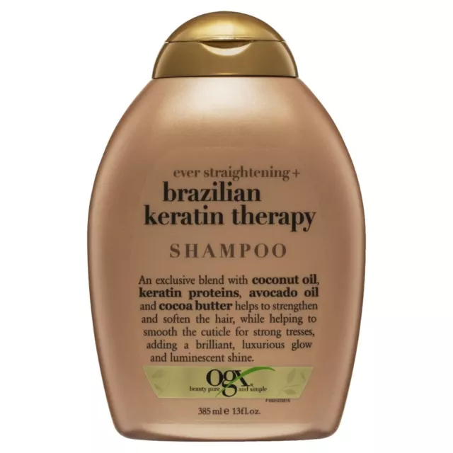 OGX Brazilian Keratin Therapy Shampoo 385mL Ever Straightening Soften Hair