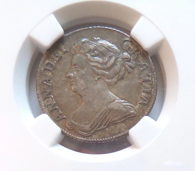 1709 Great Britain ANNE One Shilling NGC AU 50