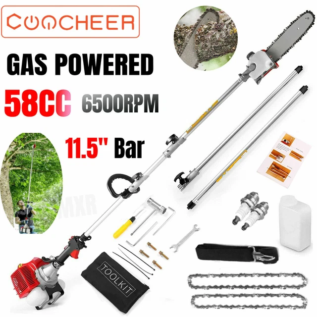 58CC 2CYCLE GAS Powered Pole Saw Chainsaw Tree Trimmer Extension Hedge