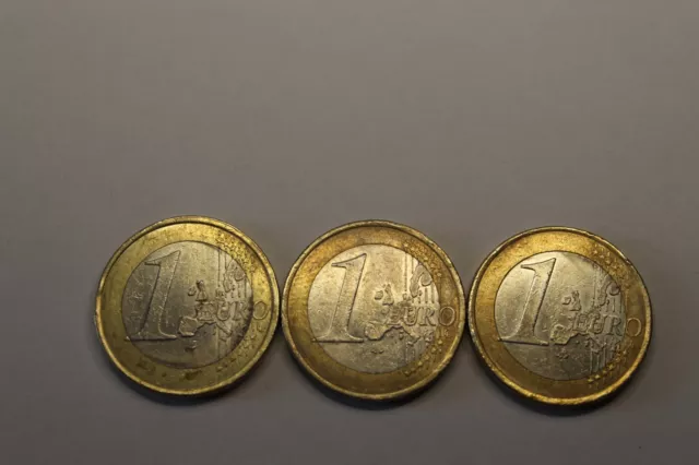 3 x 1 Euro Münzen- Frankreich 1999-2000-2001