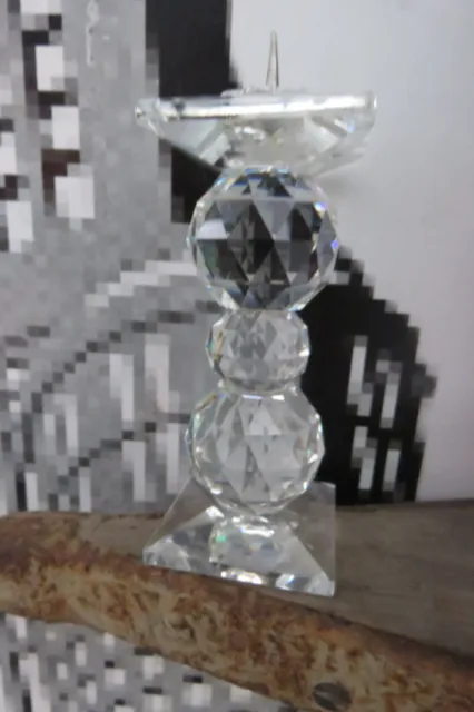 Swarovski funkelnder Kristall Glas Kerzenständer Leuchter 3 Kugeln 11 cm