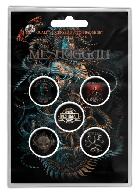 Meshuggah Badge Pack Vilent Sleep of Reason Band Logo Official 5 x Pin Button