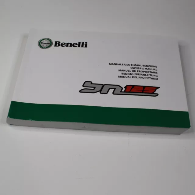 2017 Benelli BN125 Owners Manual 1st Edition IT  /GB /FR / DE / ES B000094201000