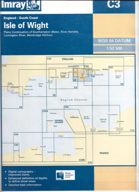 Carte Marine . Imray C3 . Isle Of Wright