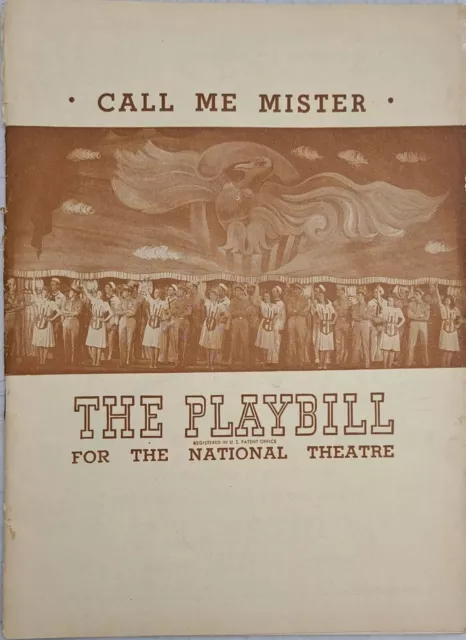 1946 Playbill National Theatre Present Call Me Mister with Betty Garrett