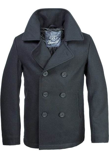 BRANDIT Giacca Giaccone Cappotto uomo militare marinaio Over sizes Black