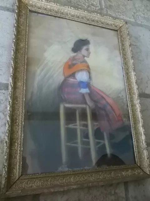 Superb Pastel And Gouache End 19ème S Great Painting End 19th Century