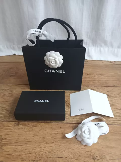 Chanel Empty Gift Storage Shoe Box with Tissue Paper Black 11.75”x7”x4”