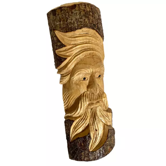 Tree Spirit Wizard Slick Mask wall sculpture Hand Carved Wood carving Bali art