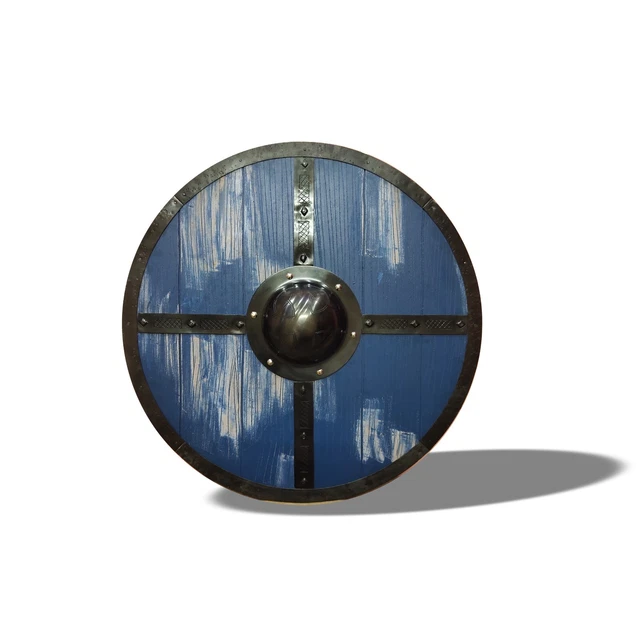 VIKING SHIELD WOOD & Steel Medieval SCA LARP Warrior Shield For Cosplay
