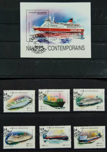 Briefmarken Madagaskar Satz Schiffe
