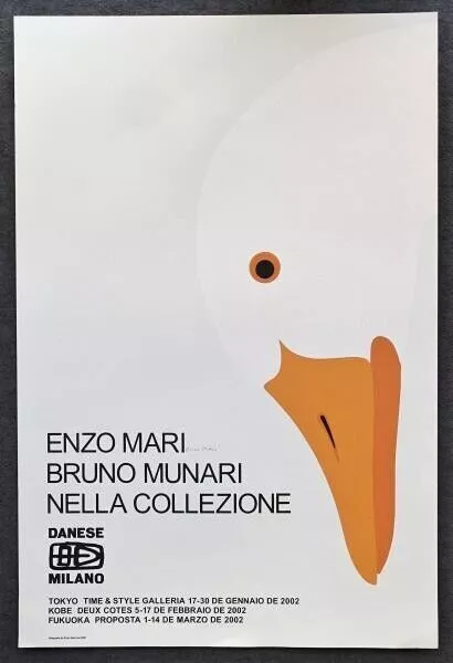 Enzo Mari Bruno Munari nella collezione Danese Milano poster signed by pencil