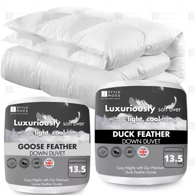 Hotel Quality Duck / Goose Feather & Down Duvet Quilts Warm All Sizes Uk