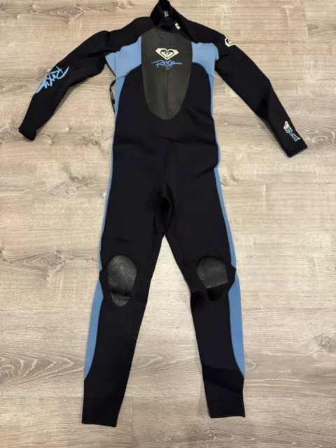 Roxy Womens Full Wetsuit Size 6 Syncro 3/2 GBS Black And Blue