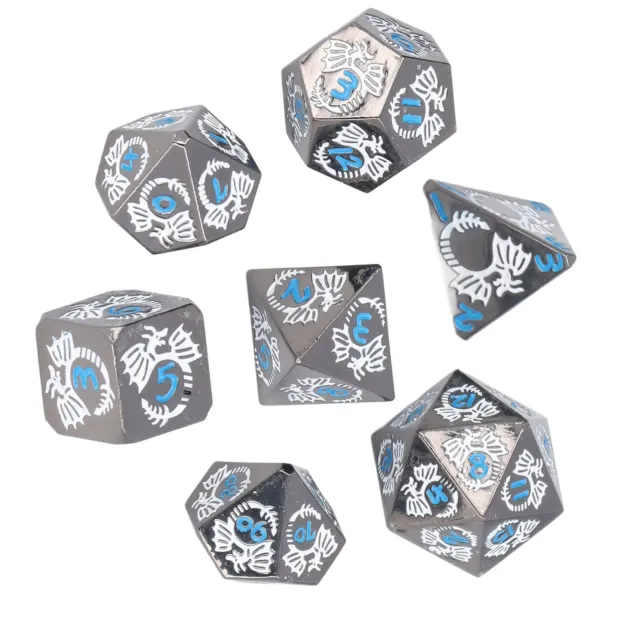 Dice Set Digital Runes Pattern 7-piece Wear-resistant Professional Polyhedral