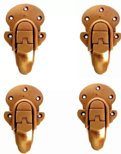 4 TRUNK catch hasp latch suitcase old style BOX heavy solid brass LOCK 85 mm B