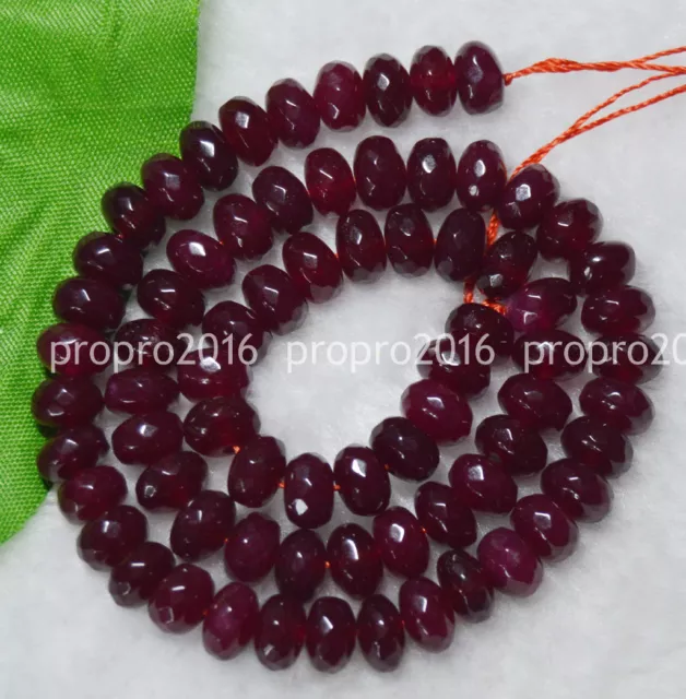 4x6mm Faceted Dark Red Garnet Gemstone Roundel Loose Beads 15" Strand PL410