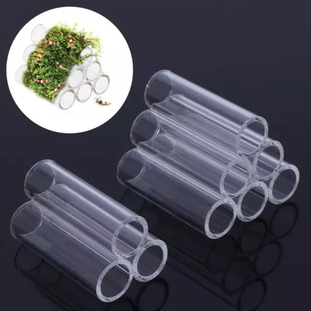 Fish Tank Shelter 3/6 Tube Aquarium Pipe Shrimp Cave Hide Breeding Acrylic Decor