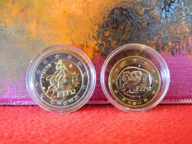 Griechenland, 2002, 2 Euro + 1 Euro Münze UNC mit S auf dem Stern