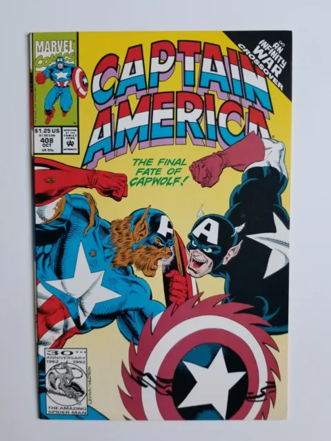Captain America #408 (1992 Marvel Comics) Infinity War Crossover Capwolf ~ FN/VF