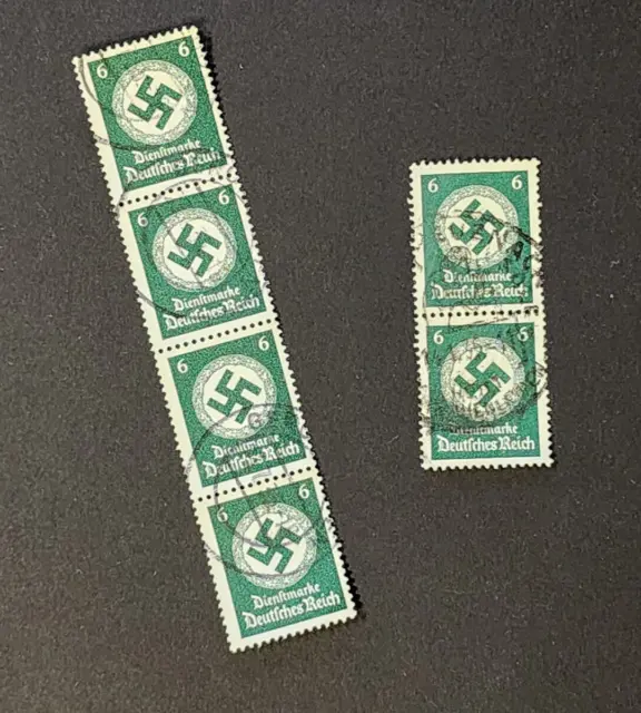 WW2 WWII GERMAN Third Reich NSDAP Nazi Swastika strips doubles stamps ...