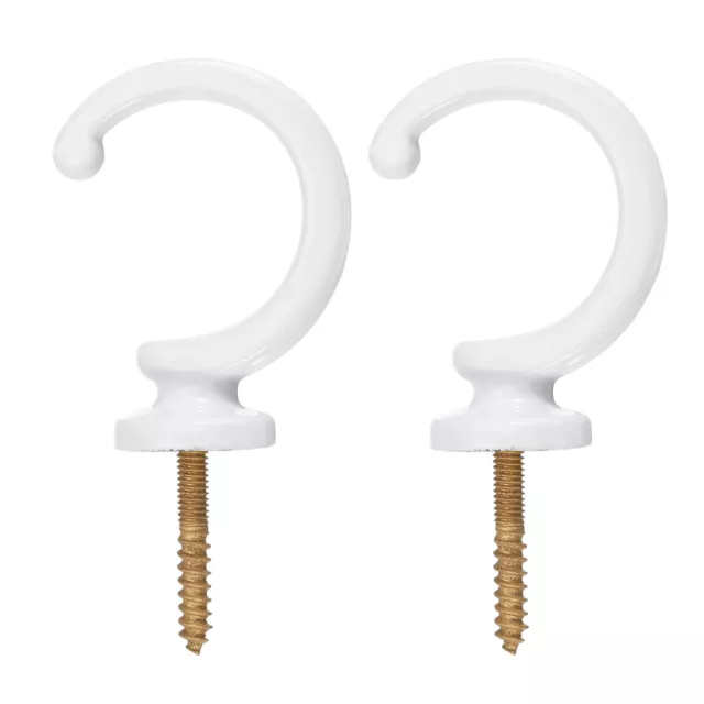 2Pcs Aluminum Alloy Wall Mounted Curtain Holdback Drapery Tieback Hooks, White
