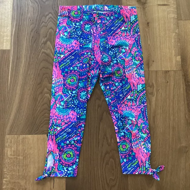 LILLY PULITZER NWT Girls High Maia Leggings Turquoise Oasis Golden