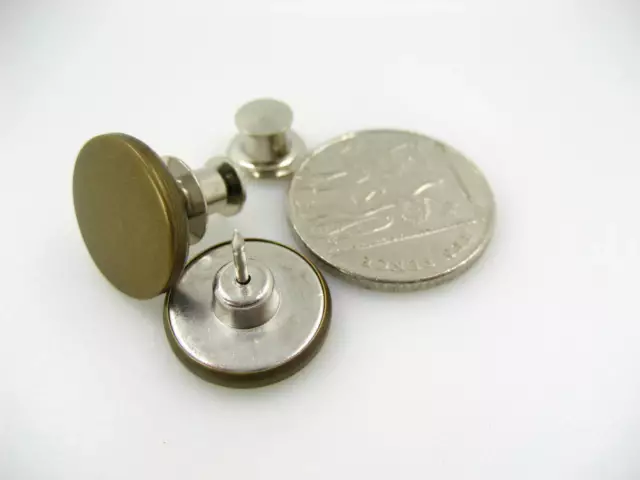 Silver Color 2sets Tool Free Jean Button Replacement Snap Buttons Metal  Flat Adjust Button