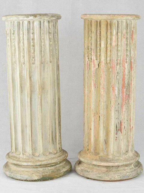 Pair of terracotta column pedestals 27½" 2