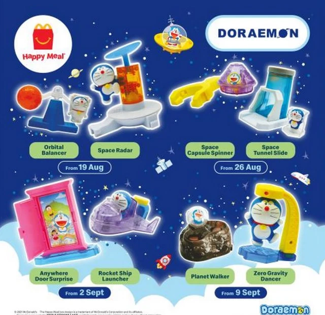 MCDONALDS X DORAEMON 2021 Limited Edition Happy Meal Toys Set of 8 £37.