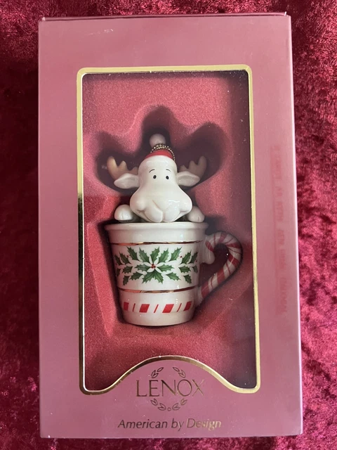 Lenox “Peek-A-Moose” Chistmas Ornament In Scratched Box COMBINED SHIPPING China