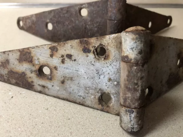 Vintage Rustic Hinges Pair Barn Find Door Shed Gate Strap Hinges 2 Total 12” 3