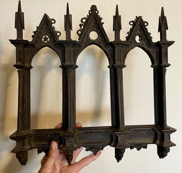 Antique Carved Wood Gothic Medieval Architectural Facade Panel Element French NR
