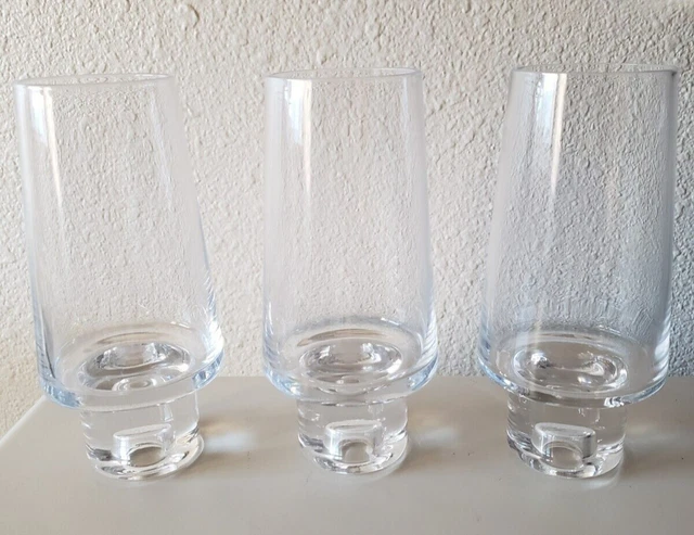 Set 3 Highball Glasses Unbranded Mid Century Brutalist Tom Dixon Tank Style READ