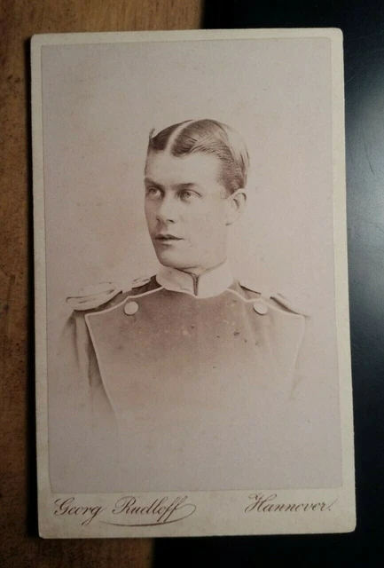 Soldat in Uniform mit Epauletten - Offizier Ulan ? CDV Georg Rudloff Hannover
