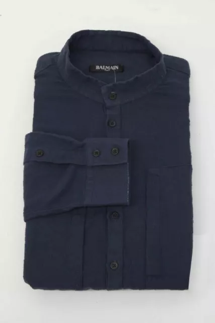 NWOT Balmain Paris Men's 100% Cotton Knit Half-Button Down Tunic Shirt Size 39