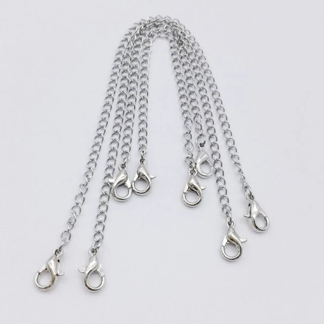 4 PIEZAS Collar Cadena Extensor Pulsera Extensor Cadena Plata