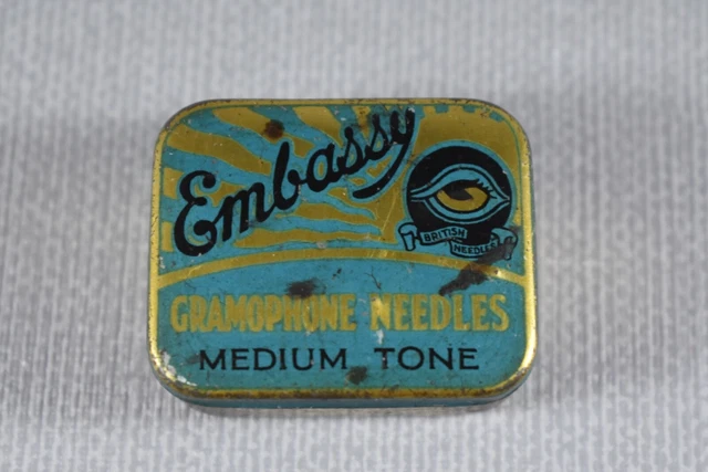 Vintage Embassy Gramophone Record Player Needle Tin