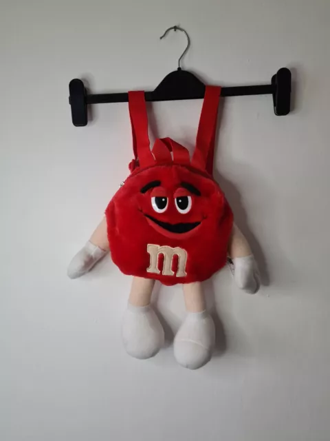 M&M Red Character Vintage 2002 Back Pack Bag Straps Zip Birthday Gift Tourist