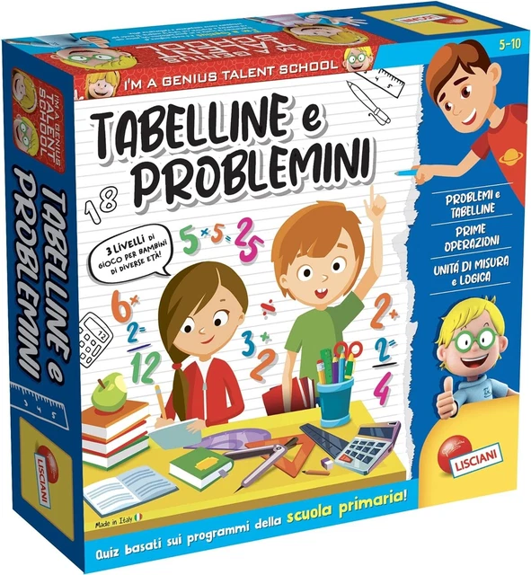 TABELLINE E PROBLEMINI, Gioco per Bambini da 5-10 Anni, Lisciani Giochi  100491 EUR 14,29 - PicClick IT