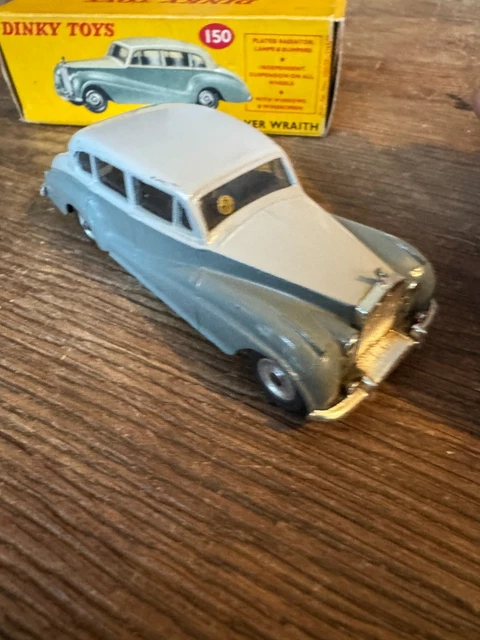 Dinky Toys GB N°150 ROLLS ROYCE Silver Wraith 1/43, Voiture Miniature Zamak Grise En Boîte