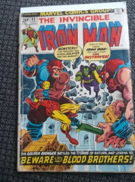 Invincible Iron Man #55 1st appearance of Thanos & Drax Low Grade