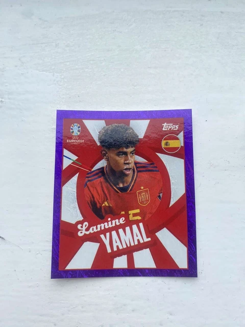 TOPPS EURO 2024 LAME YAMAL VIOLET VIOLET EDITION SP AUTOCOLLANT IMAGE