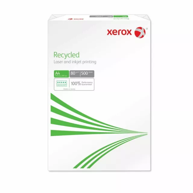 Xerox Recycled 80gsm A4 Laser Copier Paper 500 1000 2500 5000 10000 Ream Inkjet