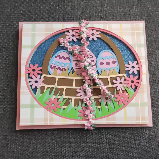 Handmade Glitter Easter Cardstock Greeting Card with Matching Envelope