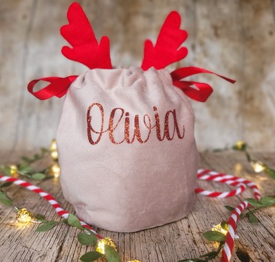Borse Caramelle Natale Corna Sacchetti in Velluto disegnare stringa regalo borse forniture di imballaggio 