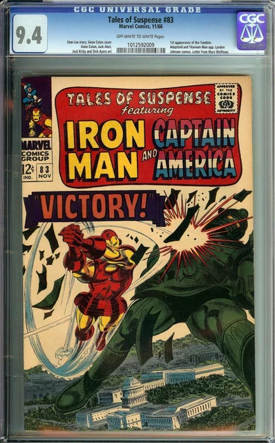 Tales Of Suspense #83 Cgc 9.4 Ow/Wh Pages // 1St Appearance Of The Tumbler 1966