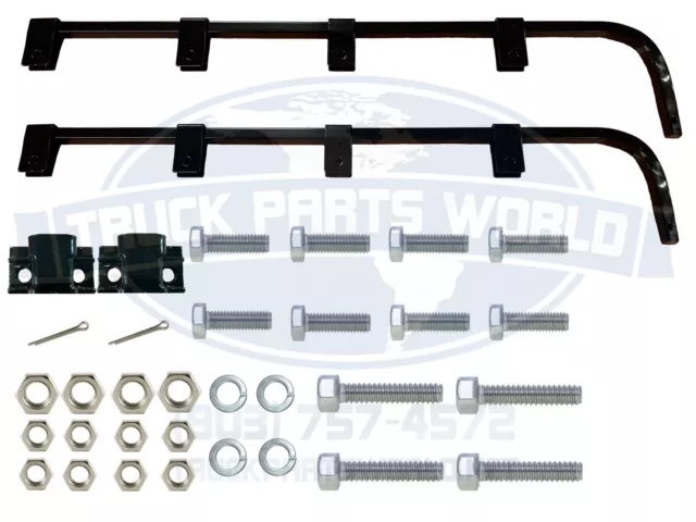 Black Straight Mud Flap Hanger 30" Heavy Duty Steel Set Semi Truck - Pair