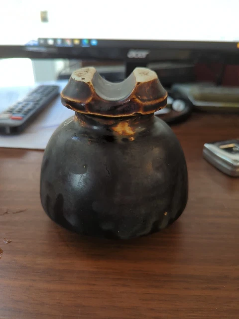 Vintage Ceramic unmarked Electric Porcelain Insulator Saddle Top